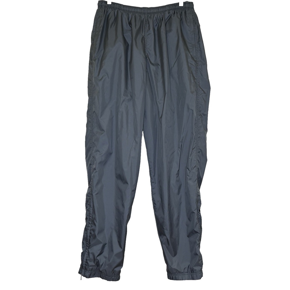 Nike Track Windbreaker Pants Mens Sz XL Gray Elastic Waist Zip Hem Lined Pockets